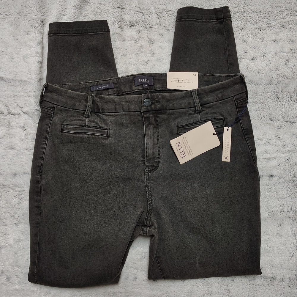 NWT NYDJ Ami Skinny Stretch Jeans "Folsom" Women's 14 Charcoal Faded Black NEW! - Picture 4 of 9